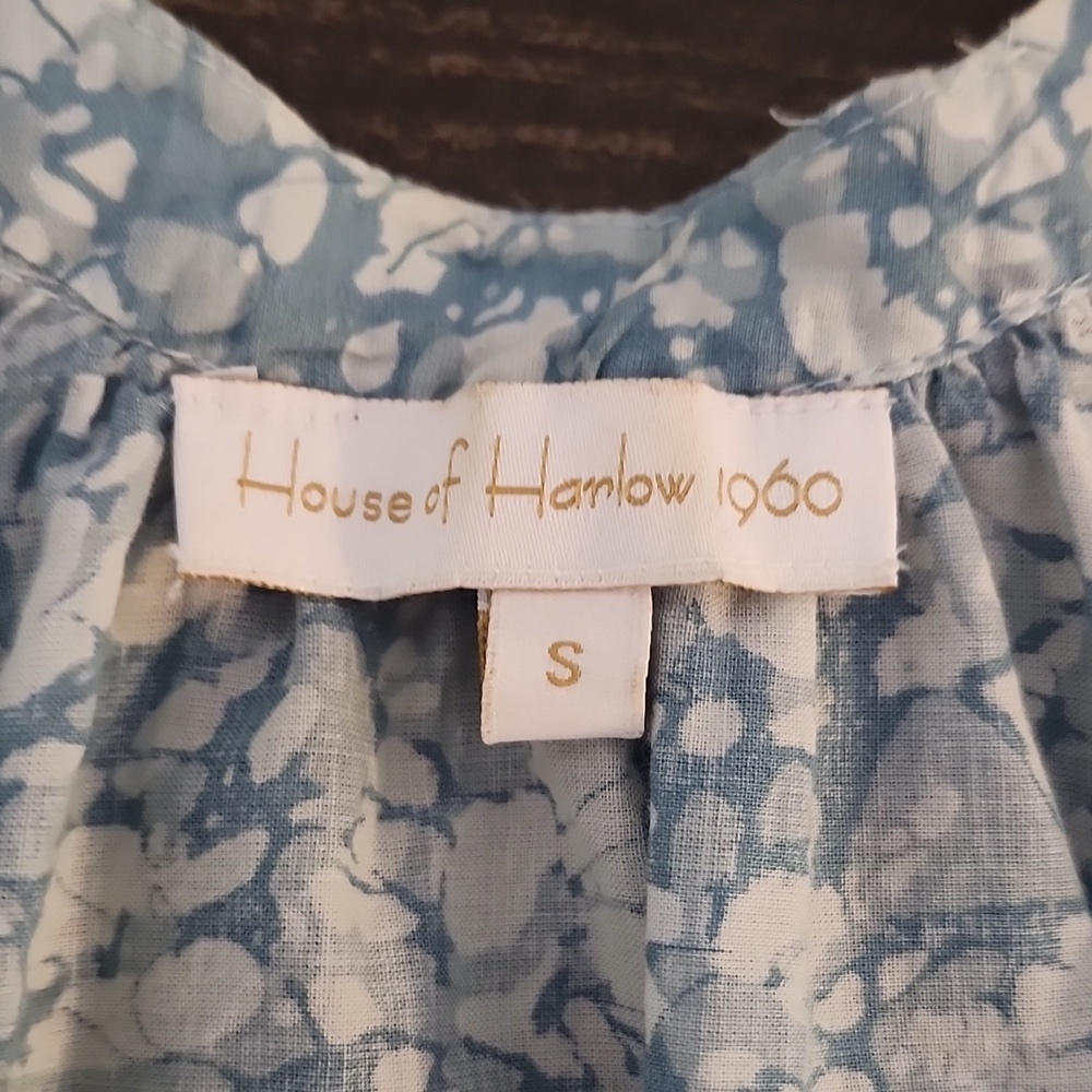 House Of Harlow 1960 Martine Seafoam Puff Short Sleeve Shirt Small Revolve - Picture 4 of 7
